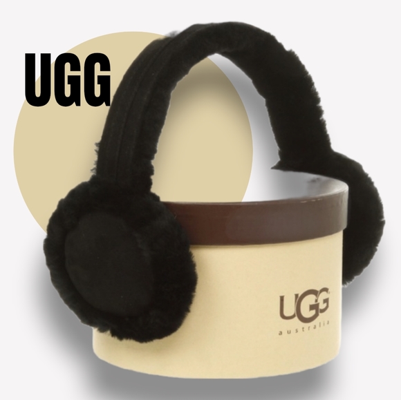UGG Accessories - UGG Black Earmuffs FauxFur & Suede